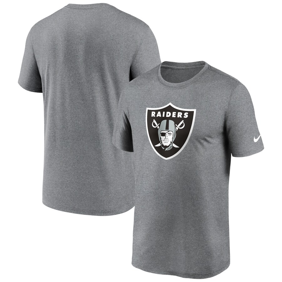 Men's Las Vegas Raiders Nike Heather Charcoal Legend Logo Performance T-Shirt - ujerseystore