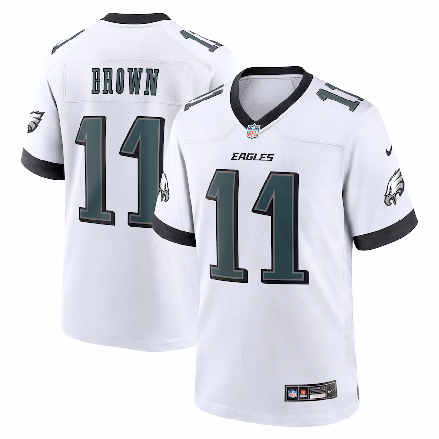 Men's Philadelphia Eagles A.J. Brown Nike White White Game Jersey - ujerseystore