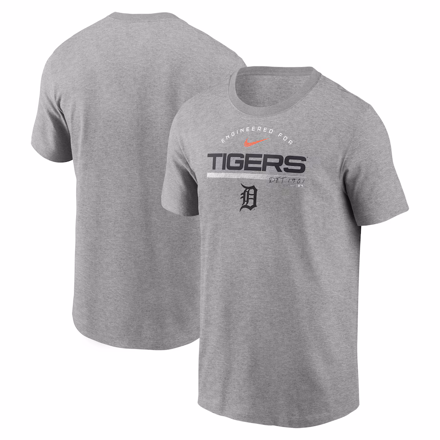 Men's Detroit Tigers Nike Heather Gray Team Engineered Performance T-Shirt - ujerseystore