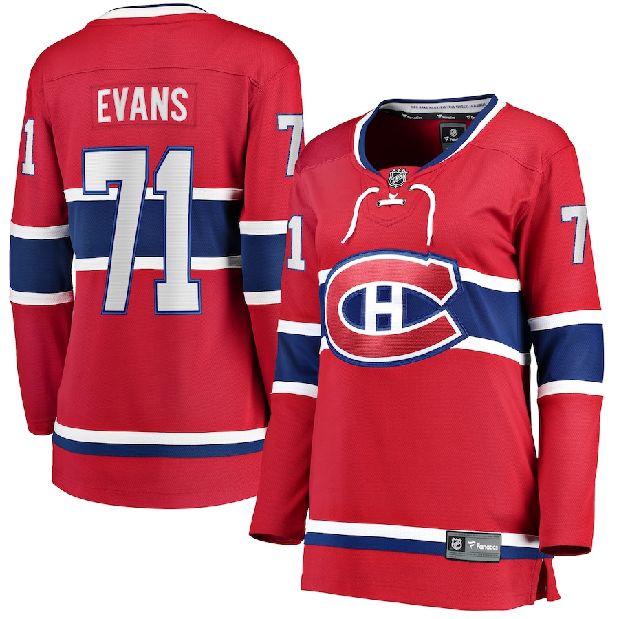 Women's Montreal Canadiens Jake Evans Fanatics Red Home Breakaway Player Jersey - ujerseystore
