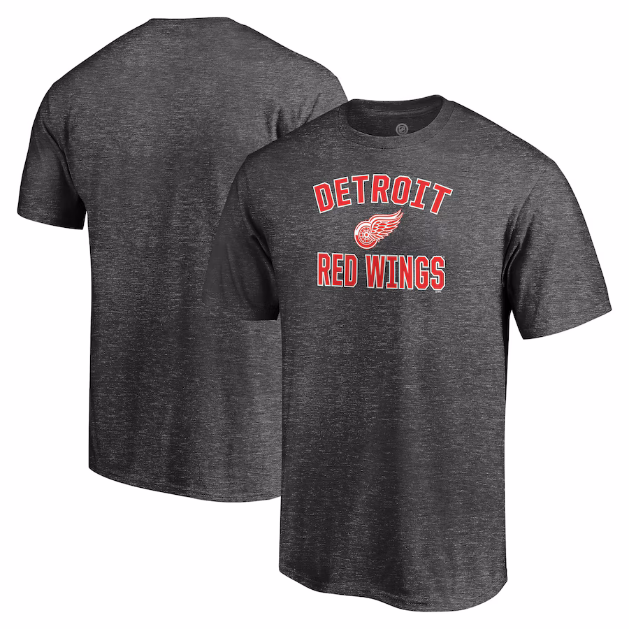 Men's Detroit Red Wings Charcoal Victory Arch Team T-Shirt - ujerseystore