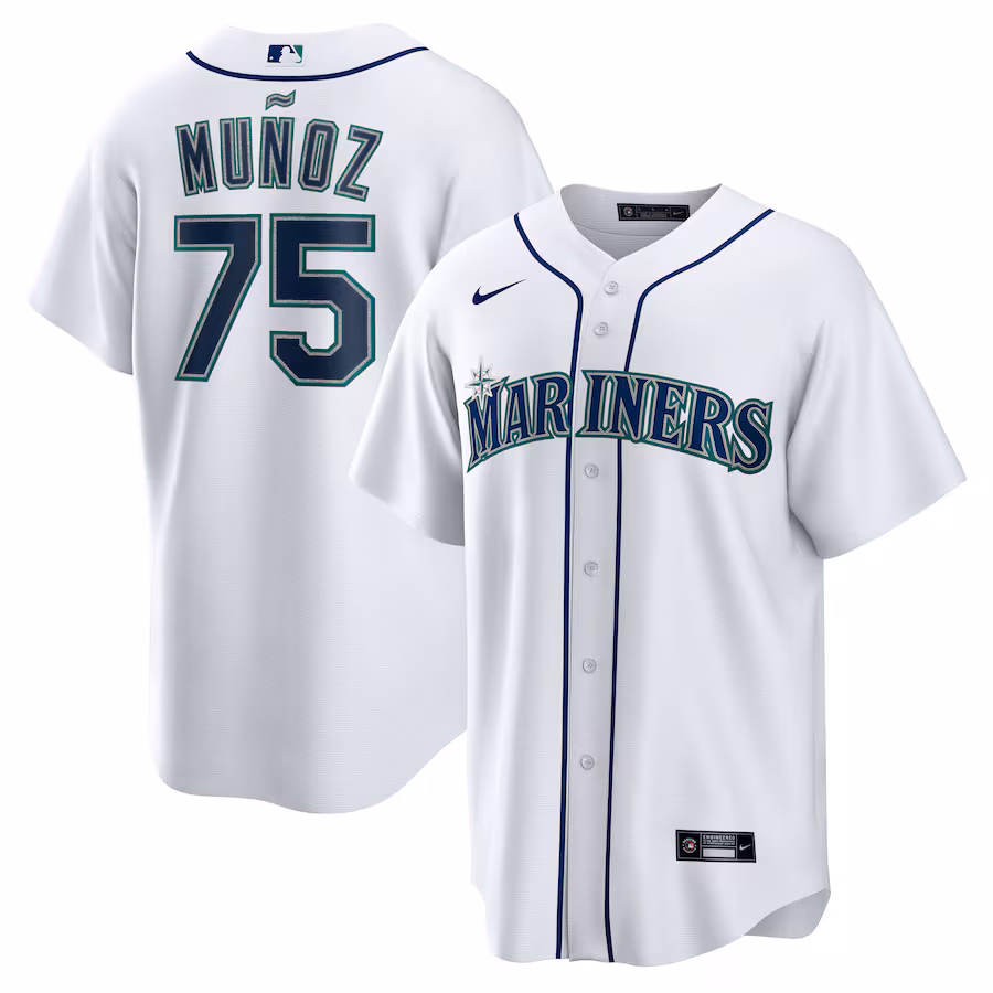 Men's Seattle Mariners Andres Munoz Nike White Home Replica Jersey - ujerseystore
