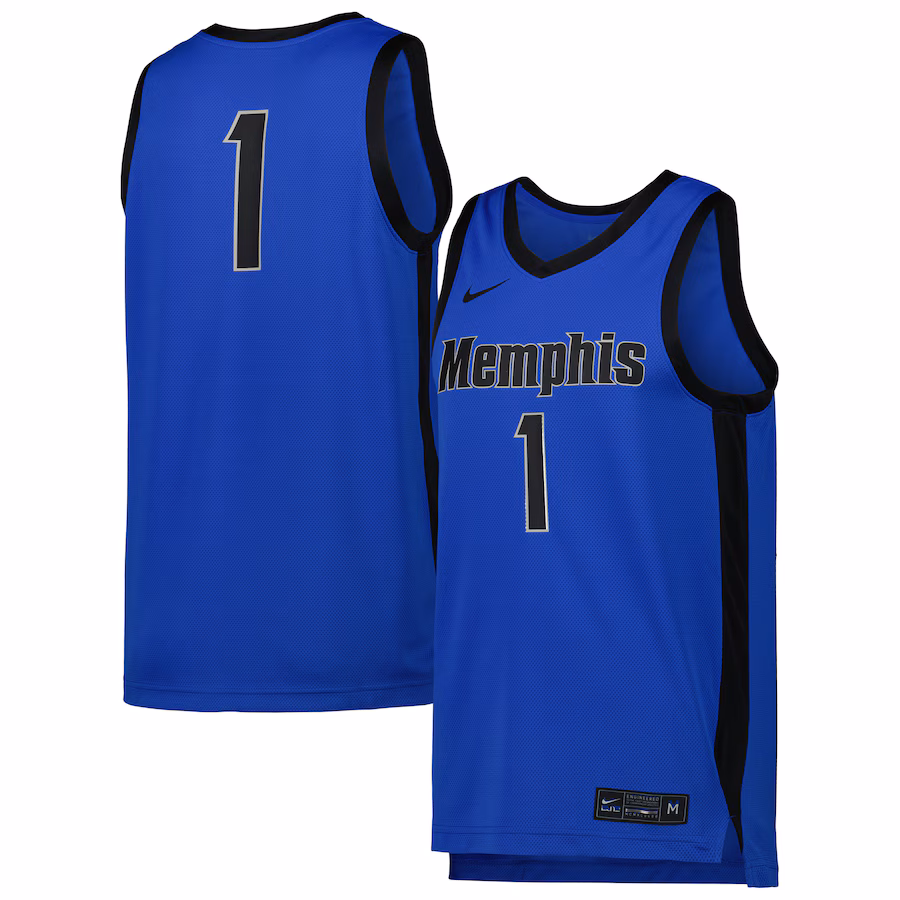 Men's Nike #1 Blue Memphis Tigers Replica Basketball Jersey - ujerseystore