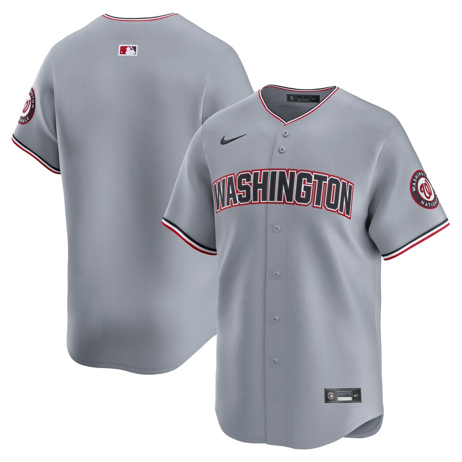 Men's Washington Nationals  Nike Gray Road Limited Jersey - ujerseystore