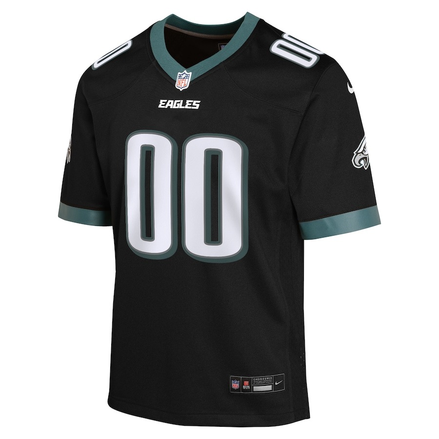 Youth Philadelphia Eagles Nike Black Alternate Custom Game Jersey - ujerseystore