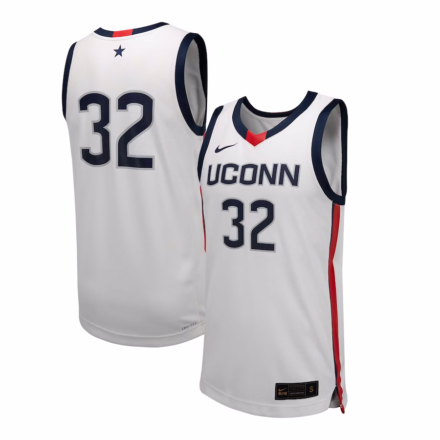 #32 UConn Huskies Nike Unisex Team Replica Basketball Jersey - White - ujerseystore