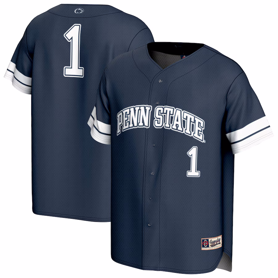 Unisex GameDay Greats #1 Navy Penn State Nittany Lions Lightweight Collegiate Baseball Fashion Jersey - ujerseystore