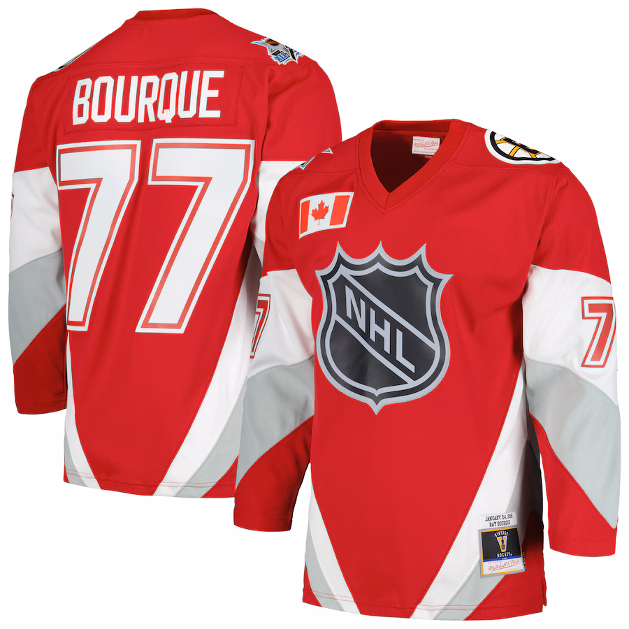 Men's Ray Bourque Mitchell & Ness Scarlet 1999 NHL All-Star Game Blue Line Player Jersey - ujerseystore