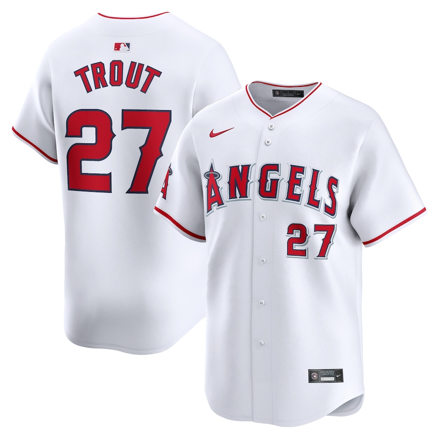 Men's Los Angeles Angels Mike Trout Nike White Home Limited Player Jersey - ujerseystore