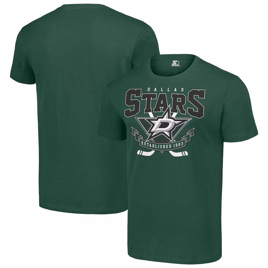 Men's Dallas Stars Starter Green Team Logo Graphic T-Shirt - ujerseystore
