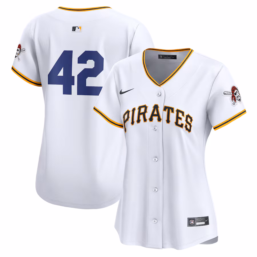 Women's Pittsburgh Pirates  Nike White 2024 Jackie Robinson Day Home Limited Jersey - ujerseystore