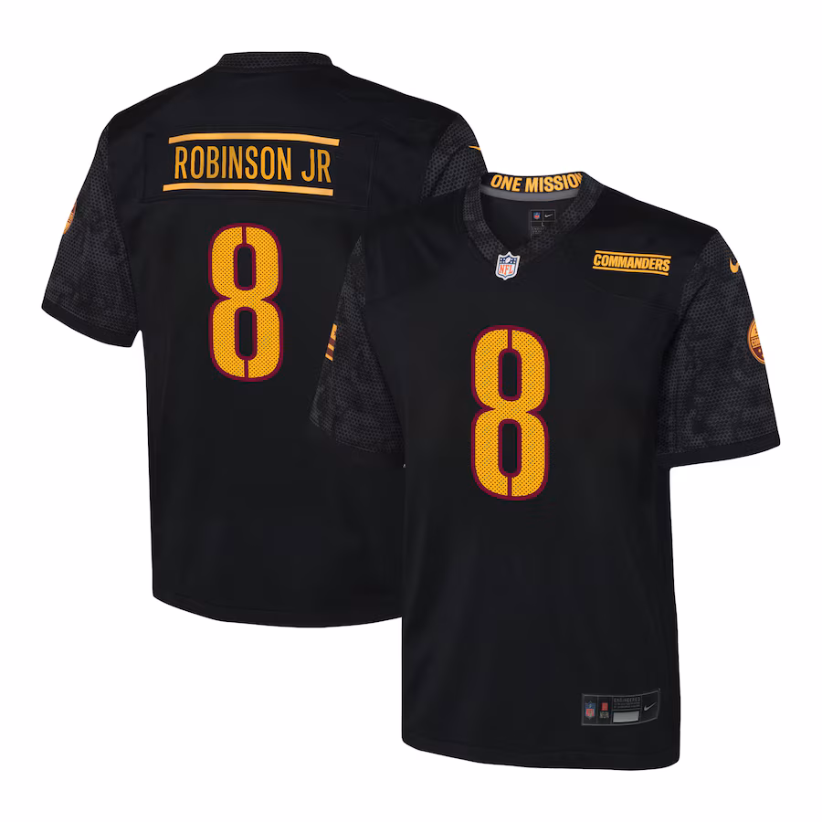 Youth Washington Commanders Brian Robinson Jr. Nike Black Game Jersey - ujerseystore