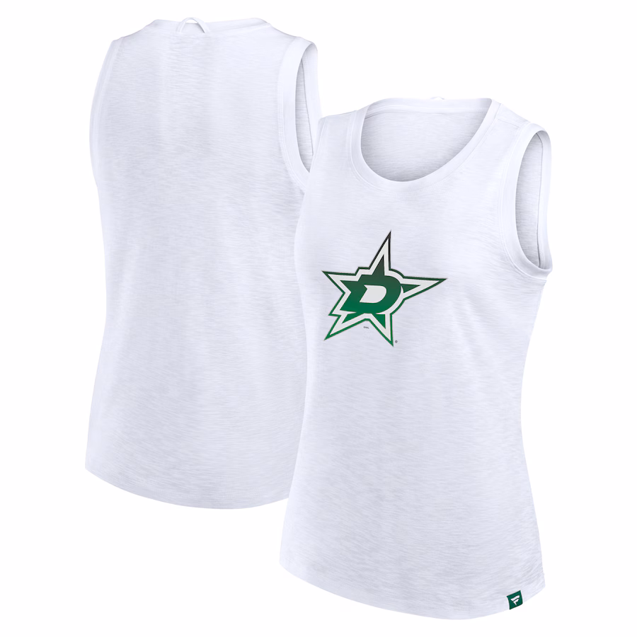 Women's Dallas Stars Fanatics White Slub Tank Top - ujerseystore