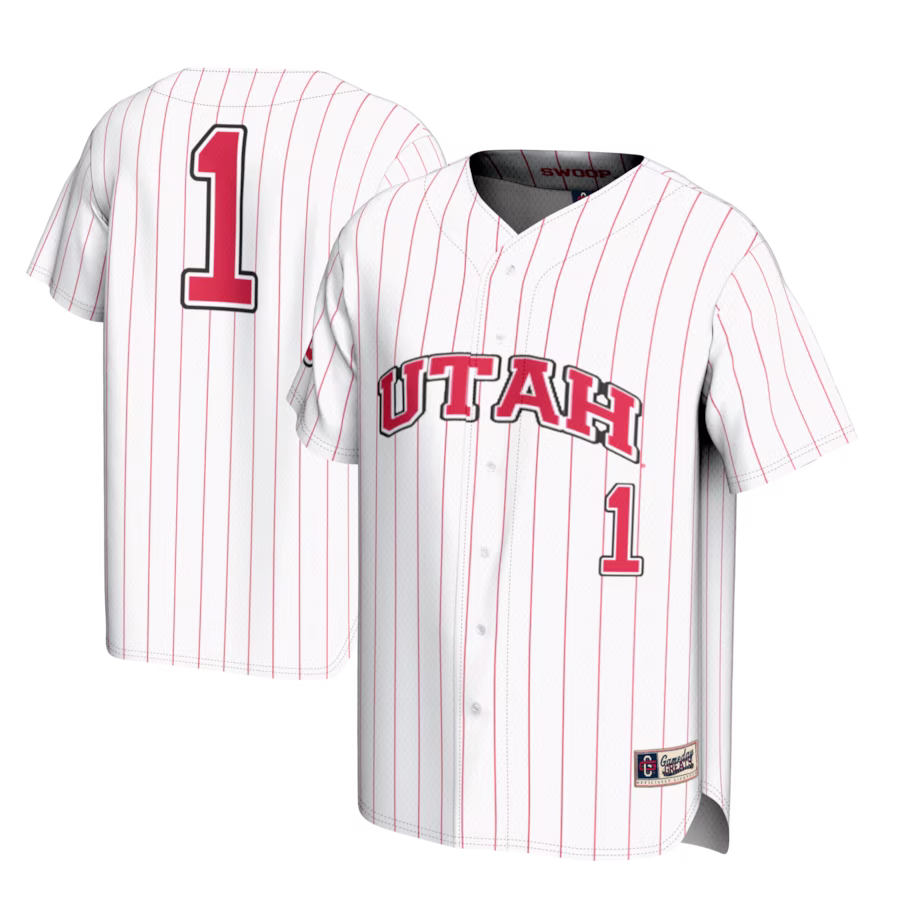 #1 Utah Utes GameDay Greats Youth Lightweight Baseball Fashion Jersey - White - ujerseystore