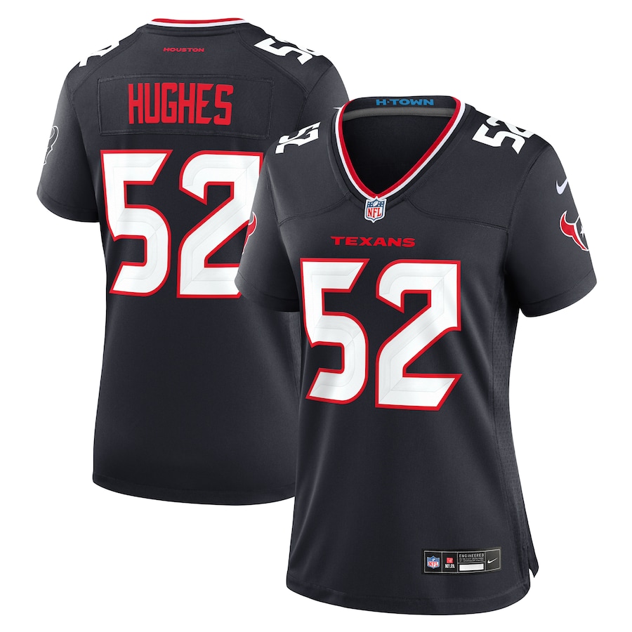 Women's Houston Texans Jerry Hughes Nike Navy Team Game Jersey - ujerseystore