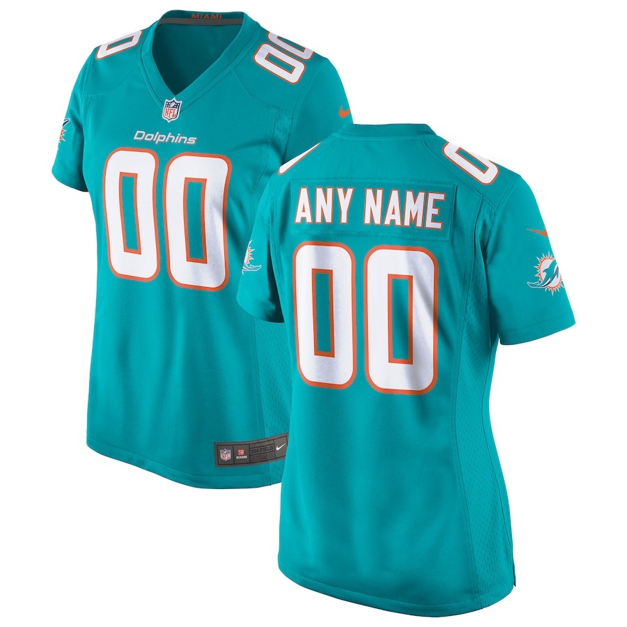 Women's Nike Aqua Miami Dolphins Custom Game Jersey - ujerseystore