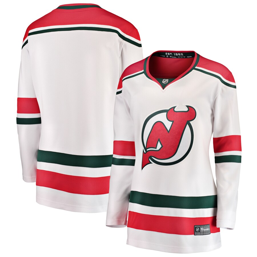 Women's New Jersey Devils Fanatics Branded White Alternate Breakaway Jersey - ujerseystore
