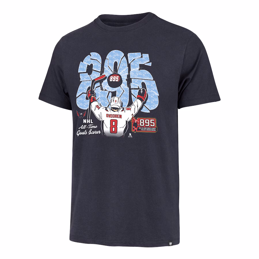 Men's Washington Capitals Alexander Ovechkin '47 Blue NHL All-Time Leading Goal Scorer Shattered Franklin T-Shirt - ujerseystore