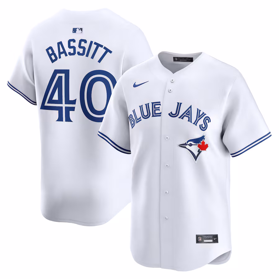 Men's Toronto Blue Jays Chris Bassitt Nike White Home Limited Player Jersey - ujerseystore