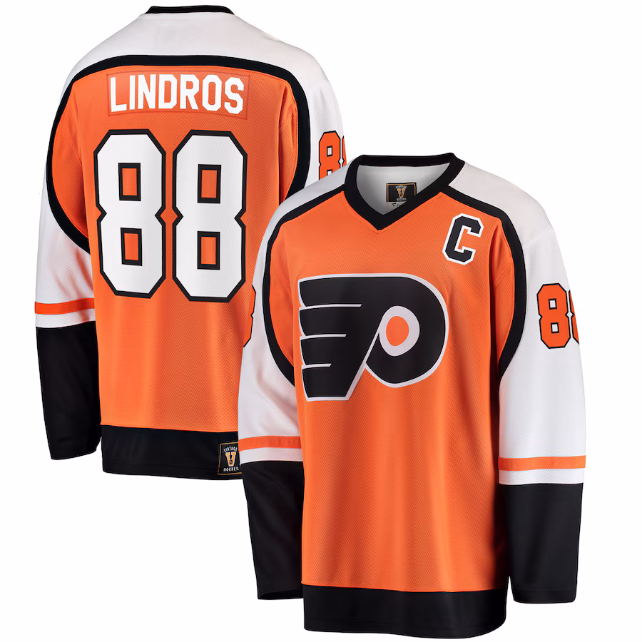 Men's Philadelphia Flyers Eric Lindros Fanatics Orange Premier Breakaway Retired Player Jersey - ujerseystore