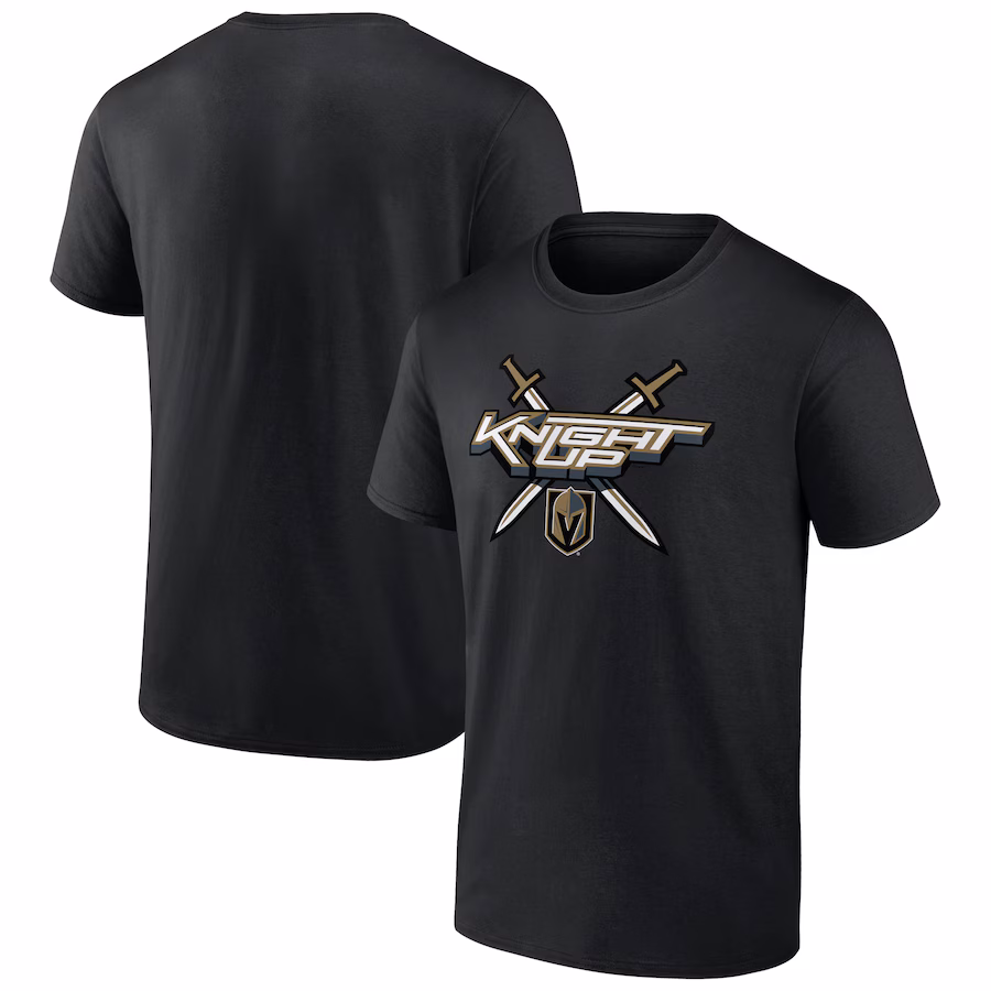Men's Vegas Golden Knights Black Ice Cluster T-Shirt - ujerseystore