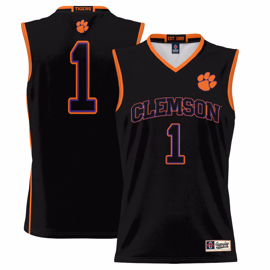 #1 Clemson Tigers GameDay Greats Youth Lightweight Basketball Jersey - Black - ujerseystore