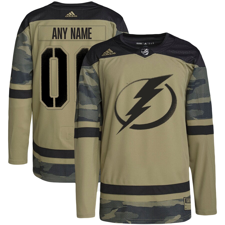 Men's Tampa Bay Lightning adidas Camo Military Appreciation Team Authentic Custom Practice Jersey - ujerseystore