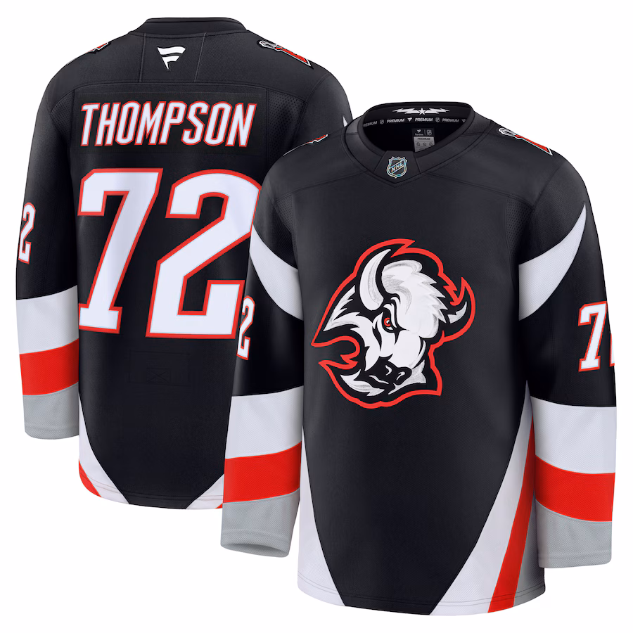 Men's Buffalo Sabres Tage Thompson Fanatics Black Alternate Premium Jersey - ujerseystore