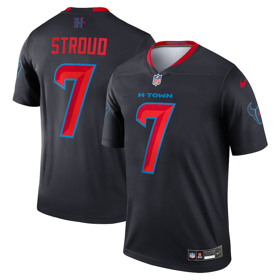 Men's Houston Texans C.J. Stroud Nike Navy 2nd Alternate Legend Player Performance Top - ujerseystore
