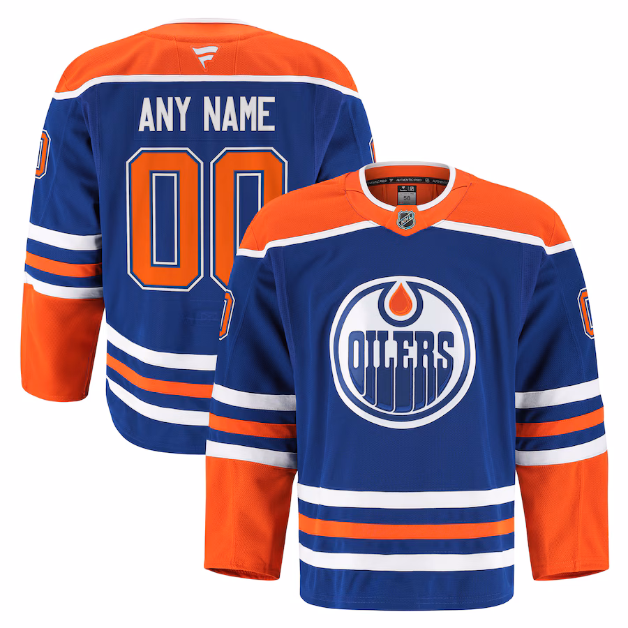 Men's Edmonton Oilers Fanatics Royal Home Authentic Pro Custom Jersey - ujerseystore