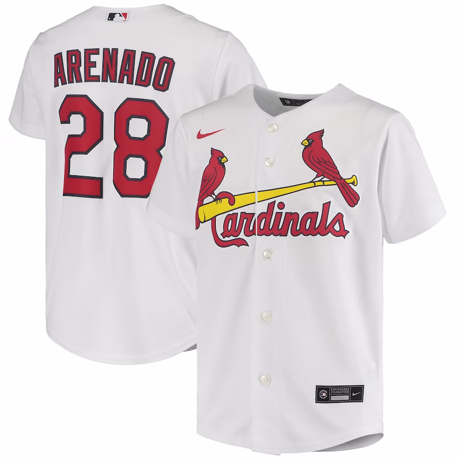 Youth St. Louis Cardinals Nolan Arenado Nike White Alternate Replica Player Jersey - ujerseystore
