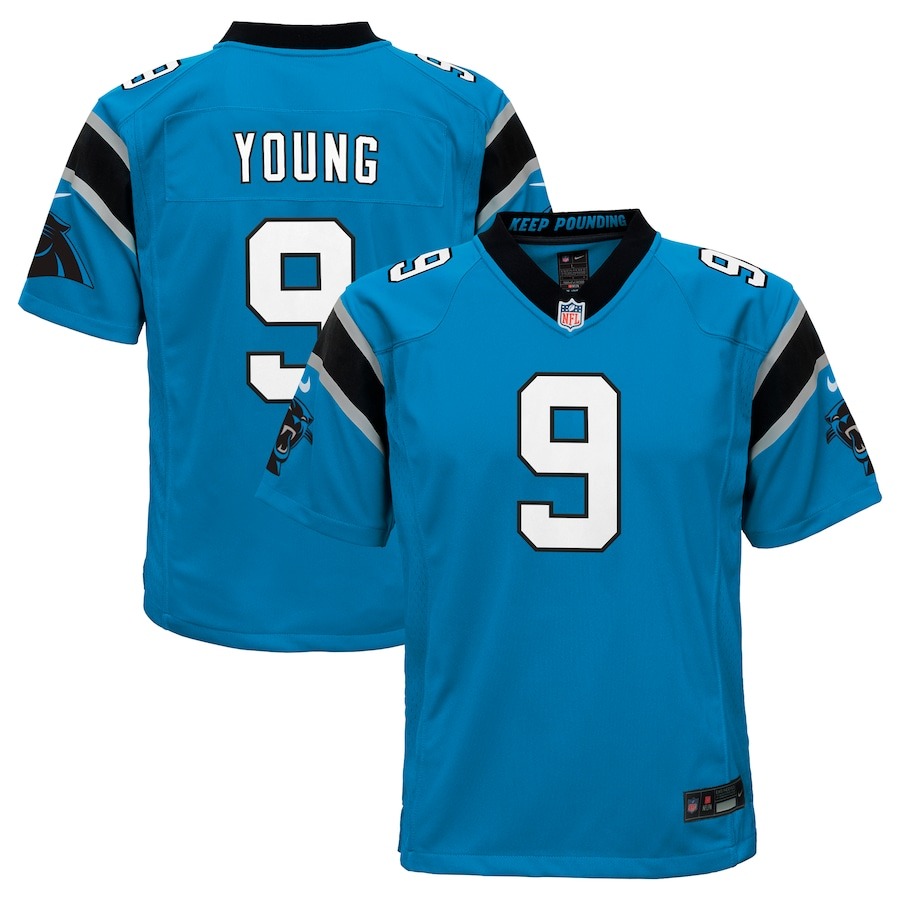 Youth Carolina Panthers Bryce Young Nike Blue Game Jersey - ujerseystore