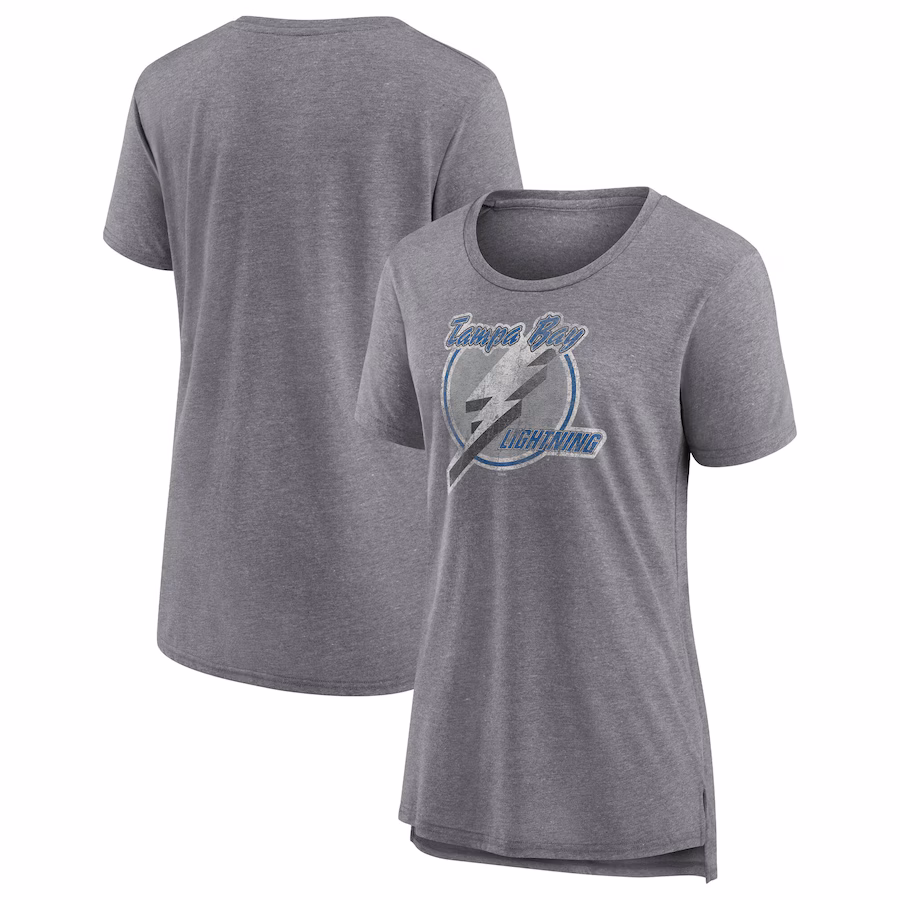 Women's Tampa Bay Lightning Fanatics Heather Gray Special Edition 2.0 Modern T-Shirt - ujerseystore