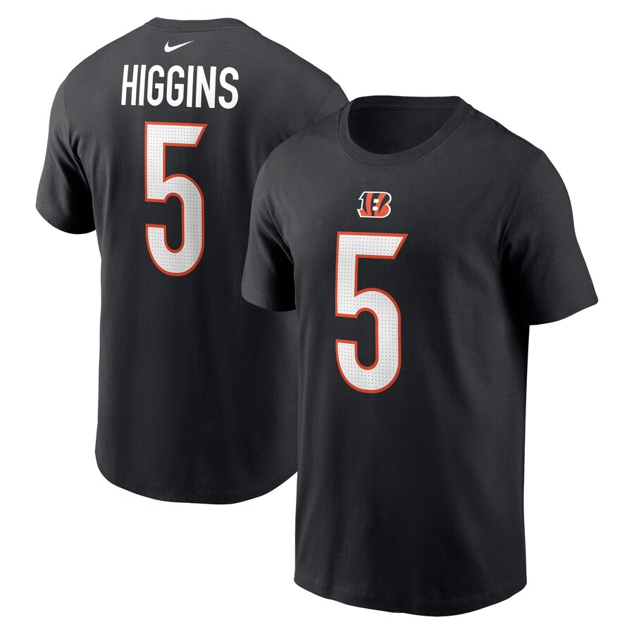 Men's Cincinnati Bengals Tee Higgins Nike Black Player Name & Number T-Shirt - ujerseystore