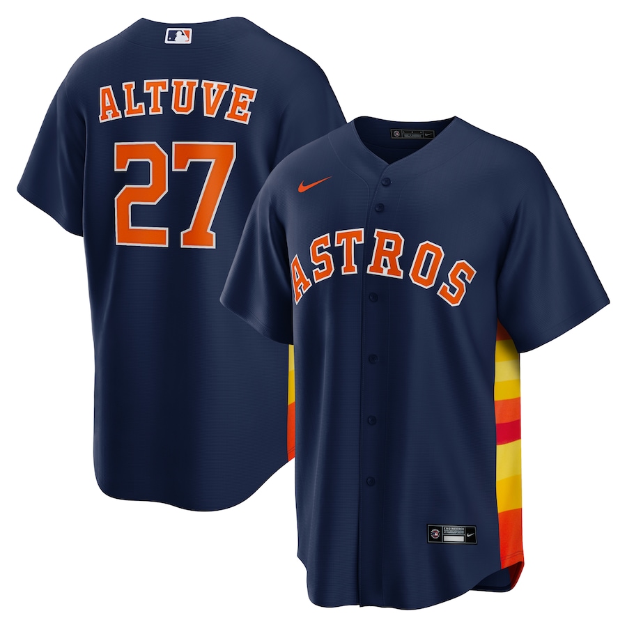Men's Houston Astros Jose Altuve Nike Navy Alternate Replica Player Name Jersey - ujerseystore