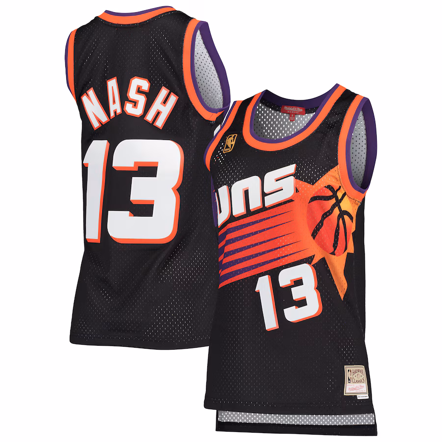 Women's Phoenix Suns Steve Nash Mitchell & Ness Black  Hardwood Classics Swingman Jersey - ujerseystore