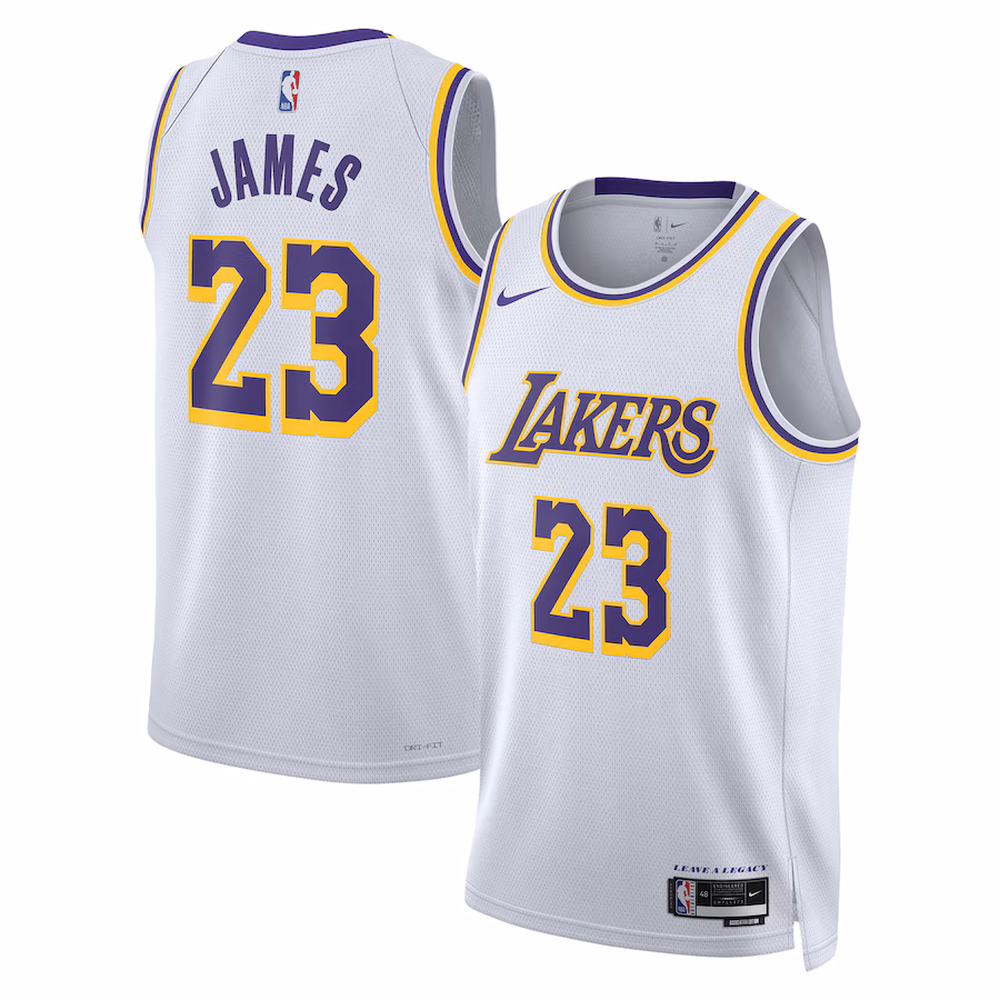 Unisex Los Angeles Lakers LeBron James Nike White Swingman Jersey - Association Edition - ujerseystore