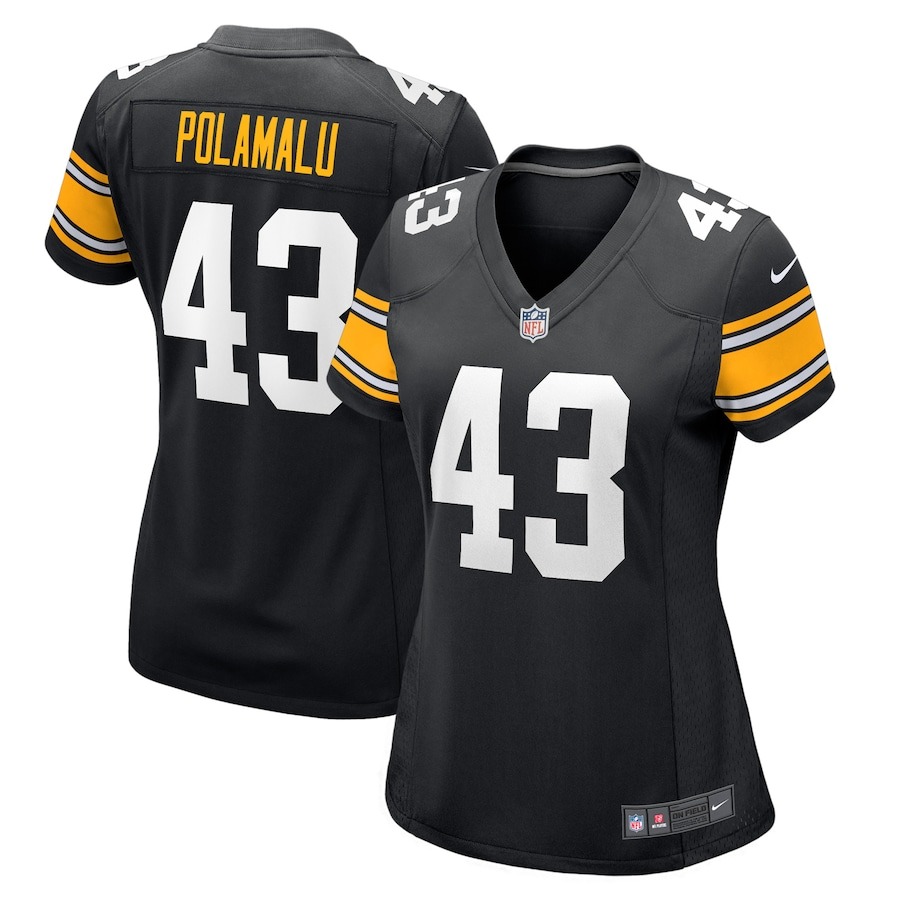 Women's Pittsburgh Steelers Troy Polamalu Nike Black Retired Player Jersey - ujerseystore