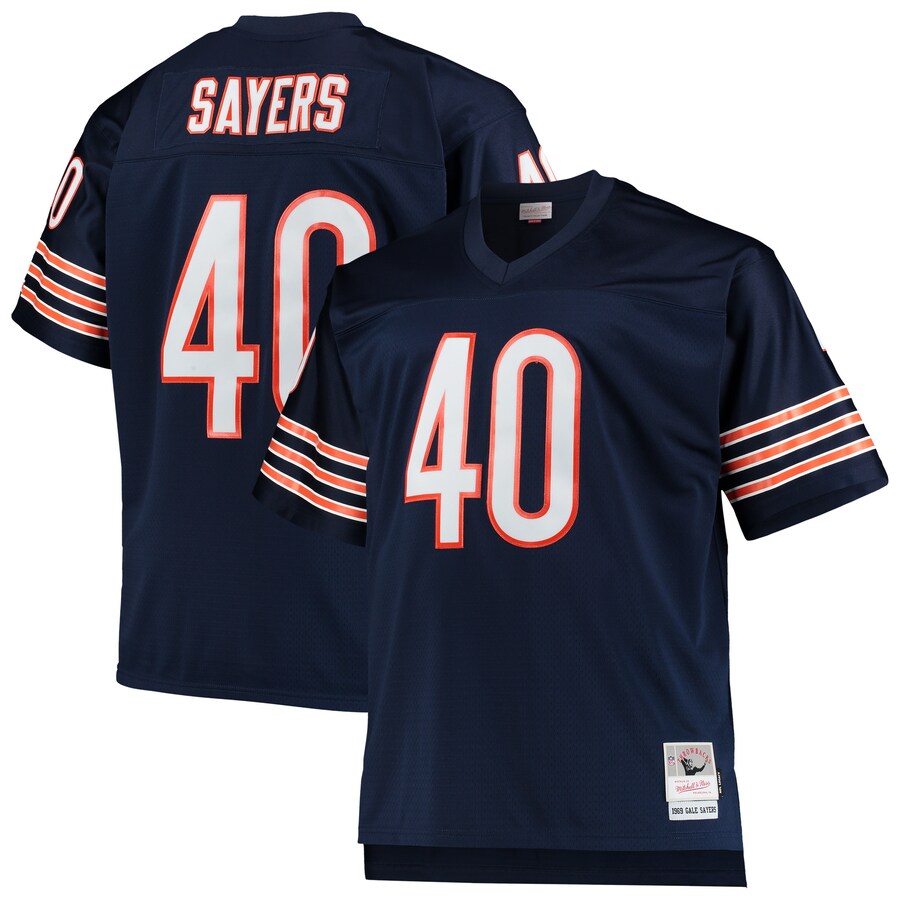 Men's Chicago Bears Gale Sayers Mitchell & Ness Navy Big & Tall 1969 Retired Player Replica Jersey - ujerseystore