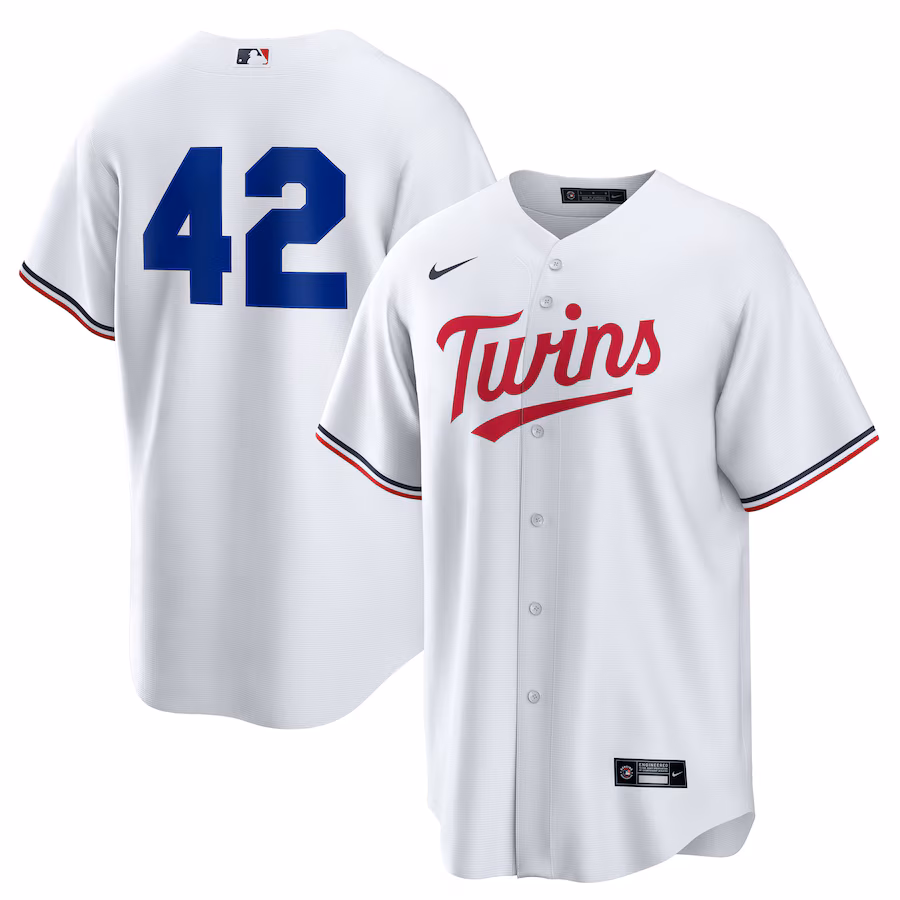 Men's Minnesota Twins Nike White Home 2025 Jackie Robinson Day Replica Jersey - ujerseystore