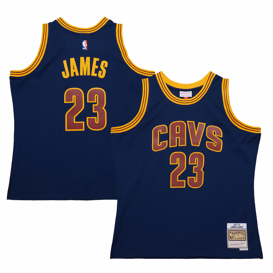 Men's Cleveland Cavaliers LeBron James Mitchell & Ness Navy 2015/16 Hardwood Classics Swingman Jersey - ujerseystore
