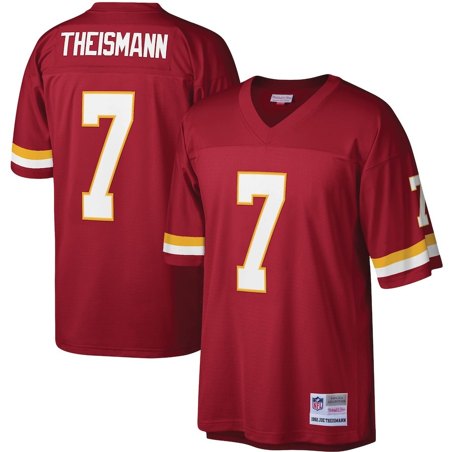 Men's Washington Football Team Joe Theismann Mitchell & Ness Burgundy Legacy Replica Jersey - ujerseystore