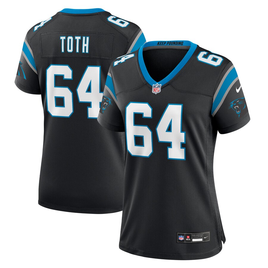 Women's Carolina Panthers Brett Toth Nike  Black  Game Jersey - ujerseystore