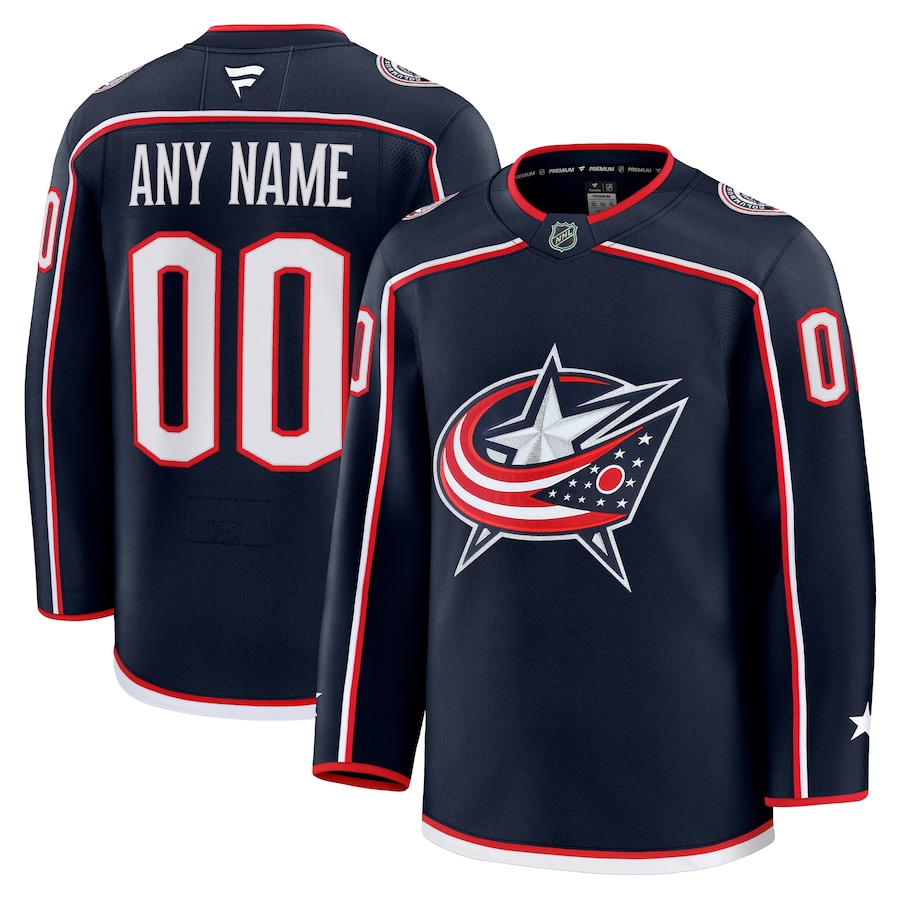 Men's Columbus Blue Jackets Fanatics Navy Home Premium Custom Jersey - ujerseystore