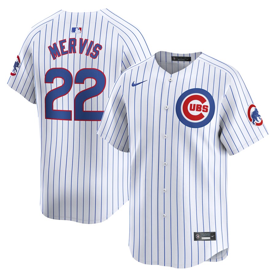 Men's Chicago Cubs Matt Mervis Nike White Home Limited Player Jersey - ujerseystore