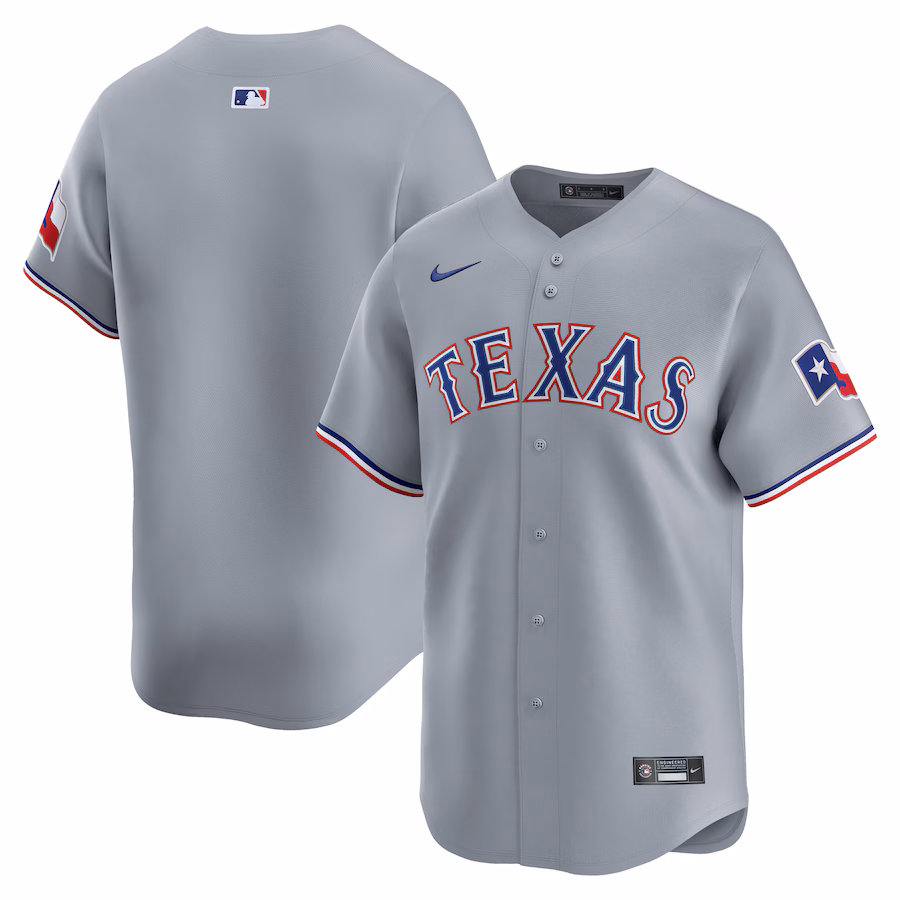 Men's Texas Rangers Nike Gray Road Limited Jersey - ujerseystore