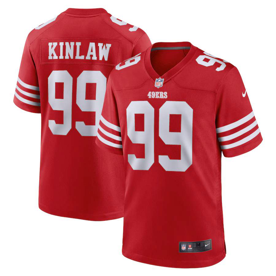 Men's San Francisco 49ers Javon Kinlaw Nike Scarlet Team Player Game Jersey - ujerseystore