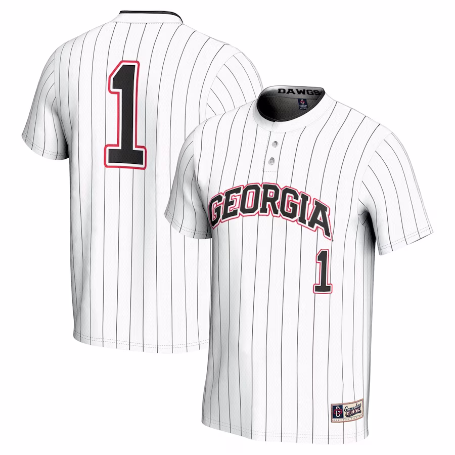 #1 Georgia Bulldogs GameDay Greats Youth Lightweight Softball Jersey - White - ujerseystore