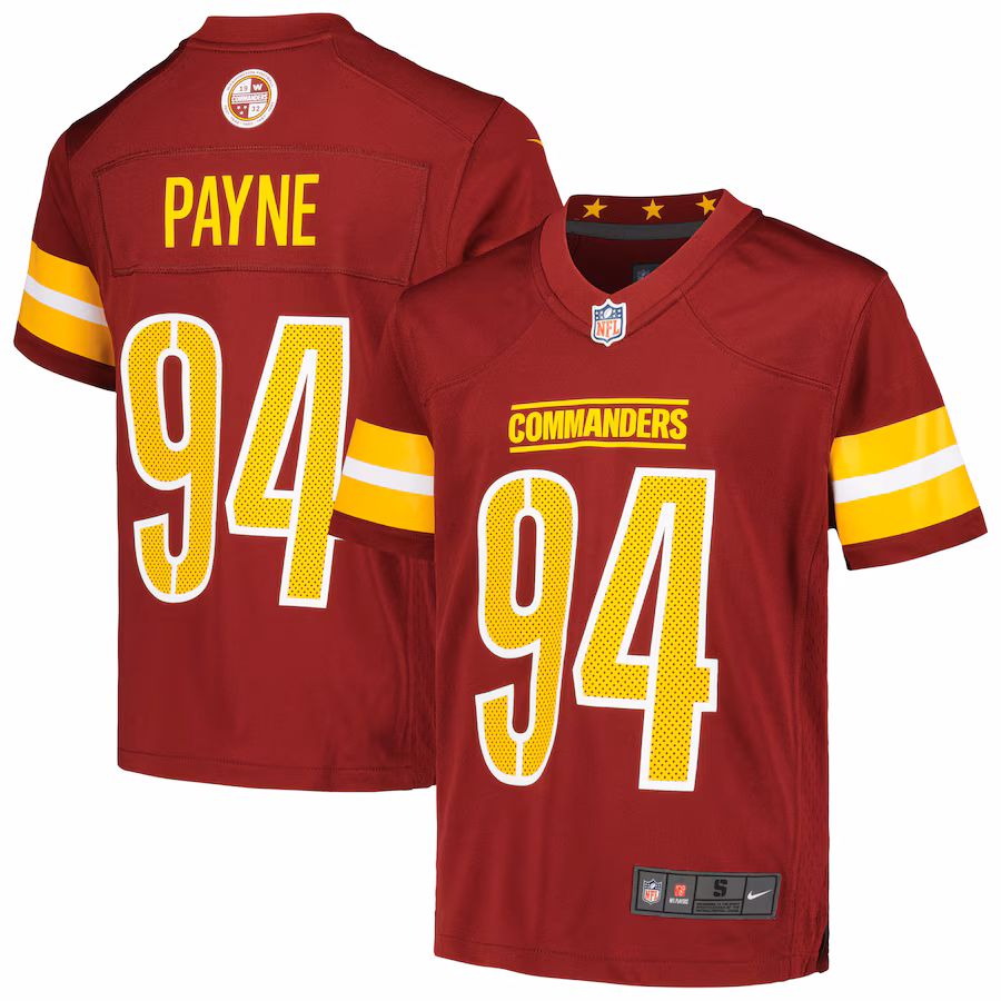 Youth Washington Commanders Daron Payne Nike Burgundy Game Jersey - ujerseystore