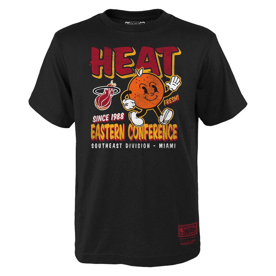Youth Miami Heat Mitchell & Ness Black Concession Food Character T-Shirt - ujerseystore